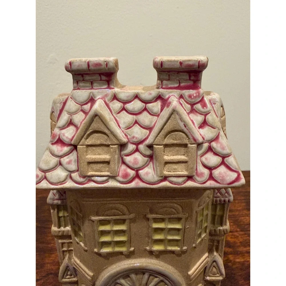 Vintage Stoneware Victorian House Wall Pocket Vase, Creative Decorative Company